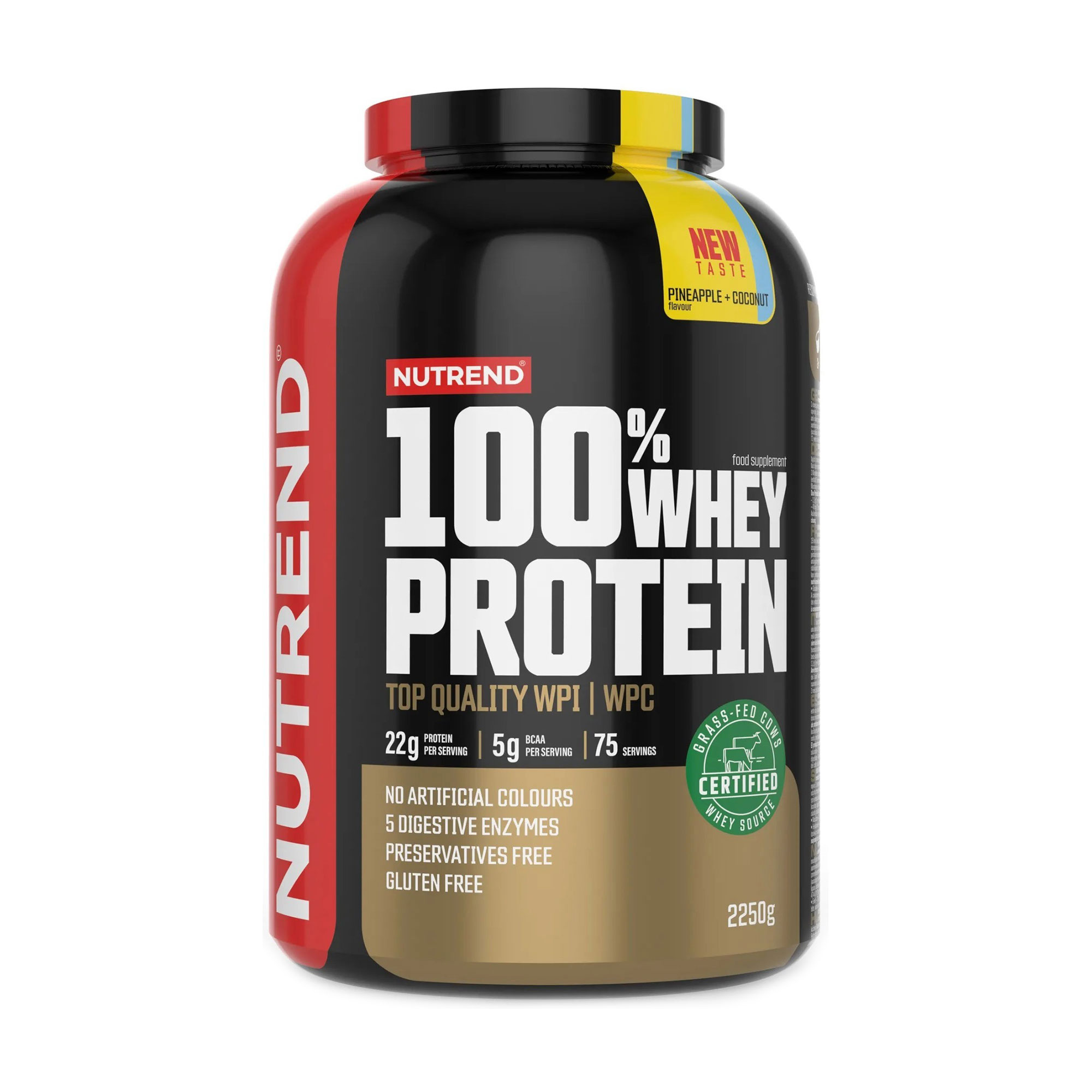 Протеїн Nutrend 100% Whey Protein Ананас + кокос, в порошку, 2.25 кг